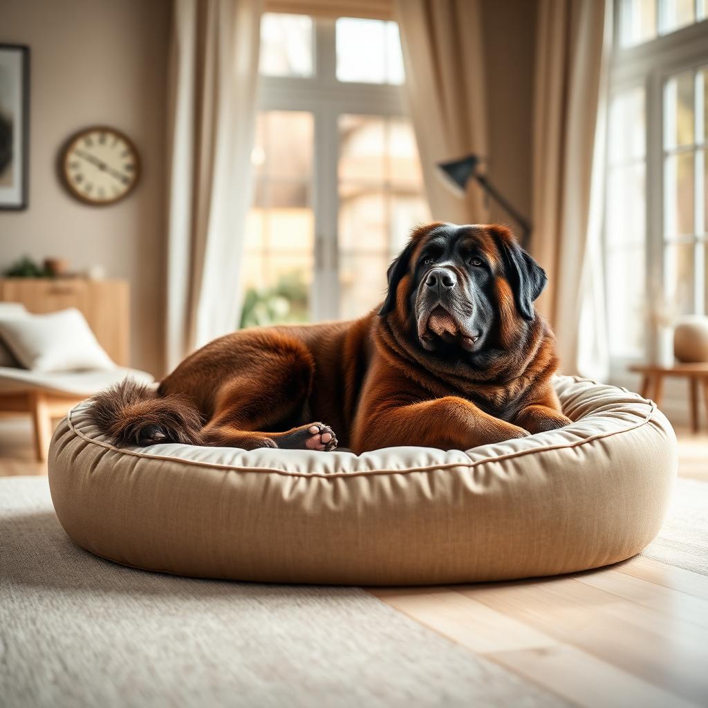 Newfoundland resting on a Gauchitto dog bed