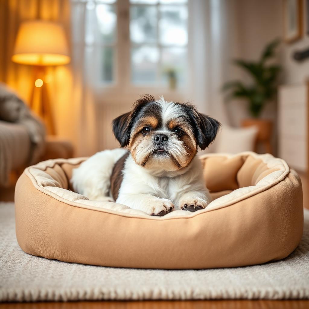 Shih Tzu resting on a Gauchitto dog bed